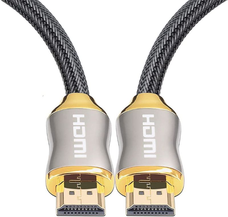 Photo 1 of 100% Real 8K HDMI to HDMI Cable 6.6ft, MyMAX Ultra-High Speed 48Gbps Patent Design Gold-Plated HDMI 2.1 Cord, Supports 8K@60Hz/4K/Dynamic HDR/Dolby Atmos,Compatible with UHD TV/Laptop/PC/Roku/Blu-ray
