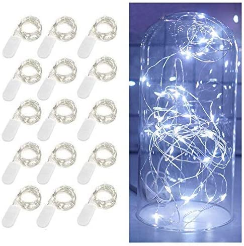 Photo 1 of 15 PACK BATTERY OPERATED FAIRY LIGHTS 10 FT 30 LED STRING LIGHTS FIREFLY MASON JAR LIGHTS STARRY COPPER WIRE LED LIGHTS FOR DIY WEDDING PARTY BEDROOM DECORATION (COOL WHITE)