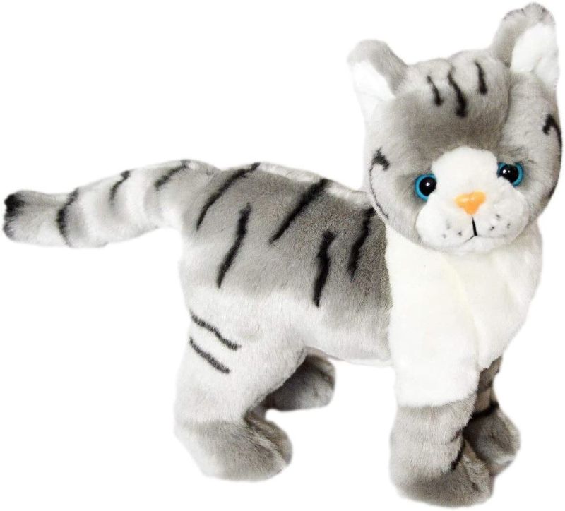 Photo 1 of Auswella Plush Little Cat Galaxy- Striped Tabby Cat.  Measuring 10 Inches in Height and 12 Inches in Length
