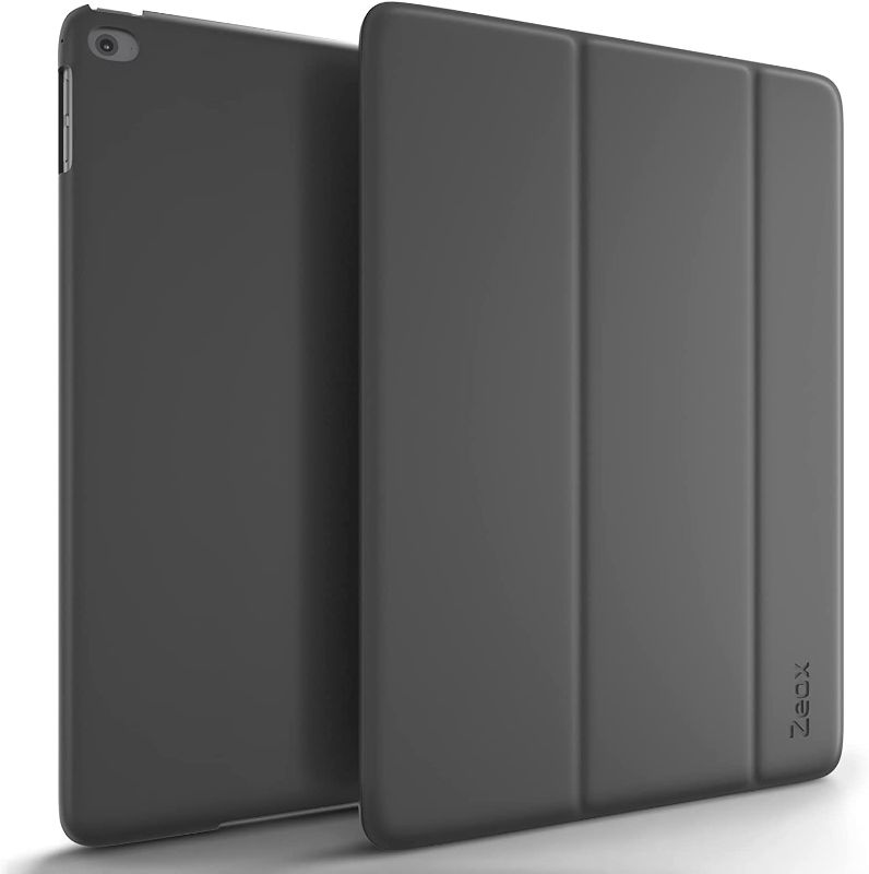 Photo 1 of Zeox Case for iPad Pro 12.9" Rubberized Professional Premium Quality with Smart Wake Up Sleep Cover Magnetic Folio Stand Case- Gray
