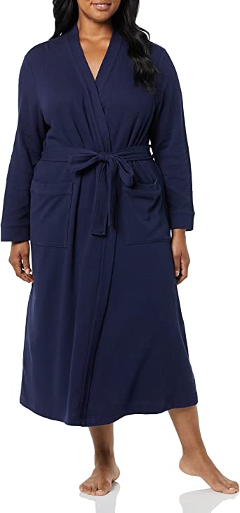 Photo 1 of Amazon Essentials Women's Lightweight Waffle Full-Length Robe Navy
SIZE LARGE