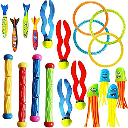 Photo 1 of Cakuni Underwater Swim Pool Diving Toys - Summer Swimming Dive Toy Sets - Water Rings,Sticks,Octopus,Torpedo Bandits & Balls for Kids
