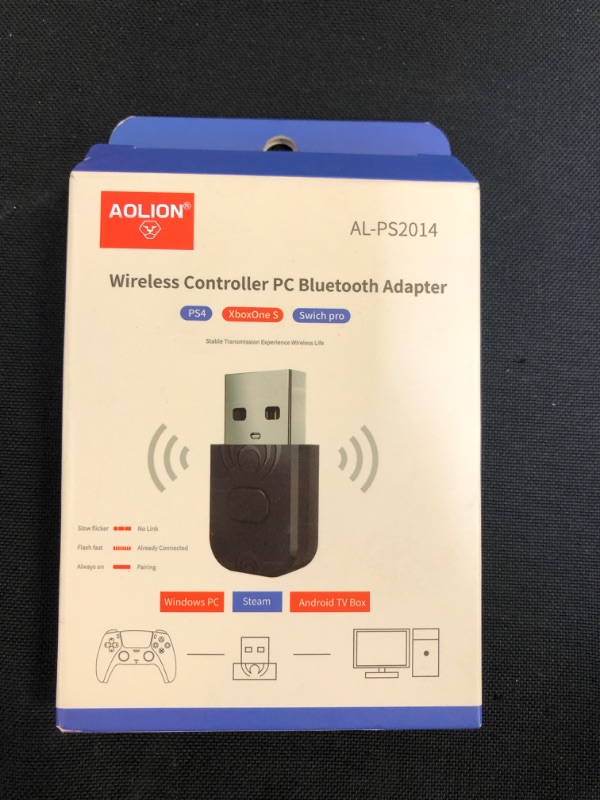 Photo 3 of Bluetooth Controller Adapter for PS4/ PS5/ Switch Pro Controller, AOLION Wireless Controller Adapter Compatible with Switch/ Switch Lite/ Windows PC/ Android TV Box/ Steam (Include a Type-c OTG Cable)
