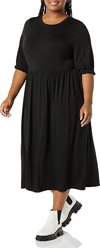 Photo 1 of Amazon Essentials Women's Crewneck Short Sleeve Knit Midi Dress
SIZE XS
