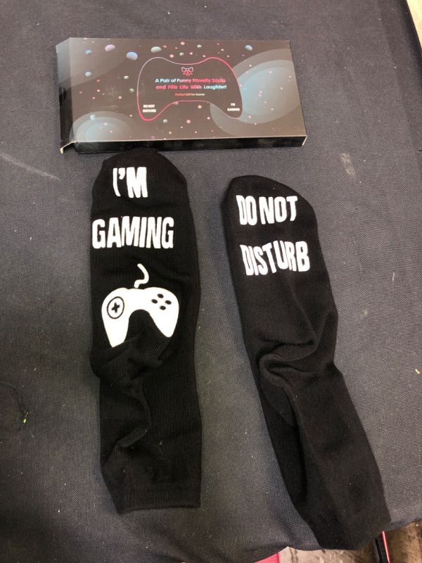 Photo 2 of Do Not Disturb I'm Gaming Socks, Gifts for Teenage Boys, Gaming Socks Novelty Birthday Gifts Ideas for Teen Boys Mens Sons, SIZE L