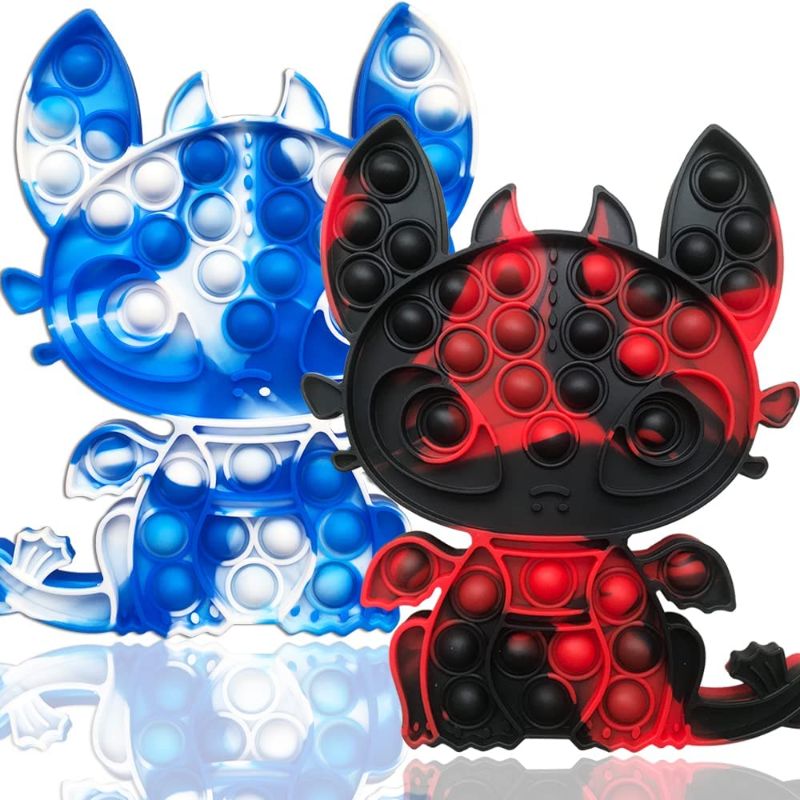 Photo 1 of 2PCS Big Size Push Pop Fidget Toys, It Night Cat Jumbo Popper Sensory That Suitable for ADHD and Early Educational Toddler Baby, Stress Reliever Fidgets Poppet Gift for Kids, Boys, Girls 8.7 x 7 x 1.2 inches
