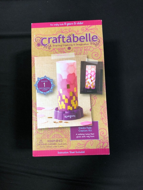 Photo 1 of Craftabelle – Ombre Fade Creation Kit – Lampshade Decorating Kit – 323pc LED Lamp Set with Fabric & Accessories – DIY Arts & Crafts for Kids Aged 8 Years +