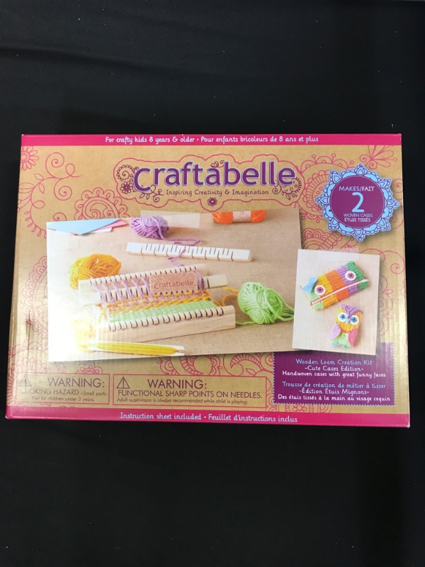 Photo 2 of Craftabelle – Wooden Loom Creation Kit – Beginner Knitting Loom Kit – 19pc Weaving Set with Yarn and Frame – DIY Craft Kits for Kids Aged 8 Years +