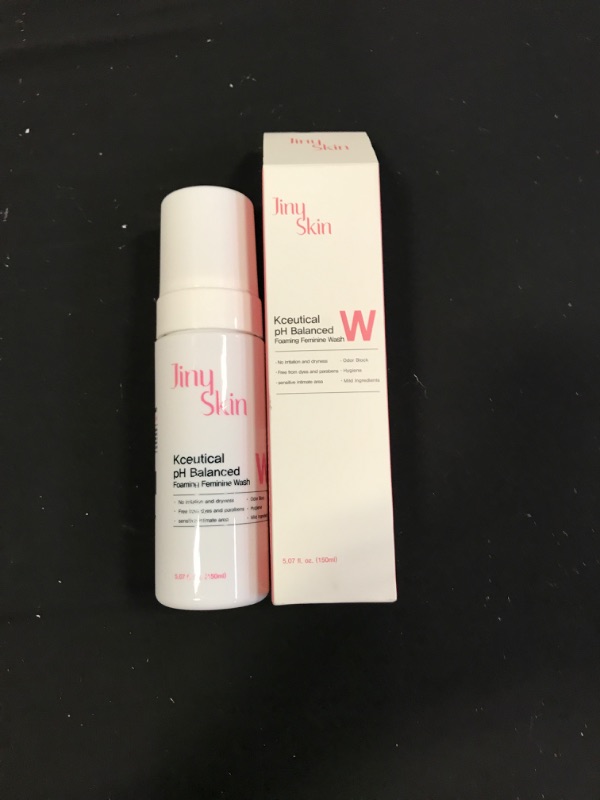 Photo 1 of Jiny Skin Kceutical pH Balanced Foaming Feminine Wash - Sensitive Skin, Daily Cleansing Wash, Herbal Infused, Odor Block, Free from dyes and parabens, Unscented, Lactic Acid & Hyaluronic acid, Mild Ingredients, 5 Fl Oz, (Pack Of 1)  best by june 26 2024