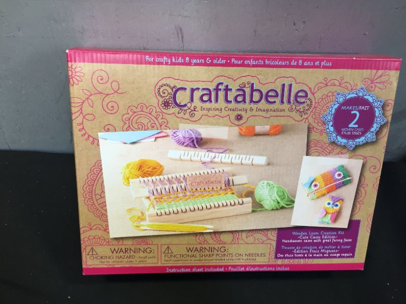 Photo 1 of Craftabelle – Wooden Loom Creation Kit – Beginner Knitting Loom Kit – 19pc Weaving Set with Yarn and Frame – DIY Craft Kits for Kids Aged 8 Years +