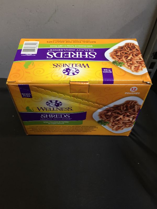 Photo 3 of Wellness Complete Health Healthy Indulgence Natural Grain Free Shreds with Chicken & Turkey in Light Sauce Wet Cat Food - 12 POUCHES - 3 OZ - BEST BY SEP 06 2023 -