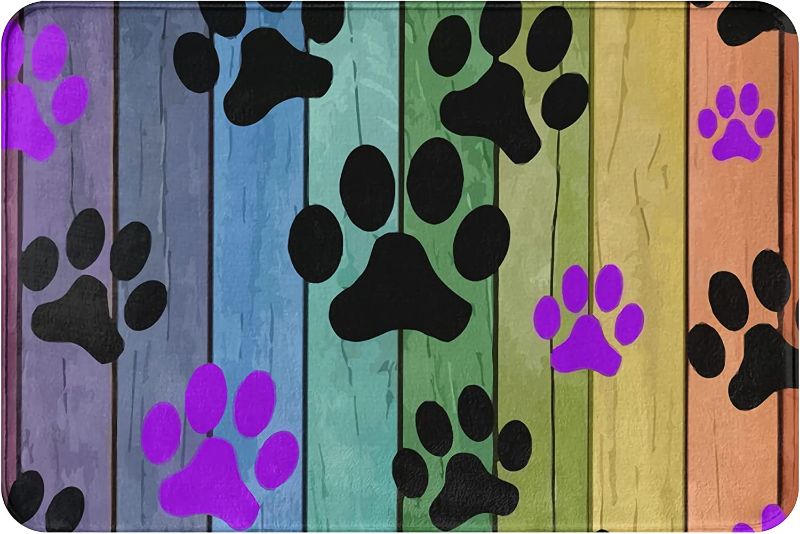 Photo 1 of AKUROOU Dirty Dog Paws Bathroom Rug Funny Bath Mat Home Decor Bathroom Door Mat 15.7 x 23.5 inches