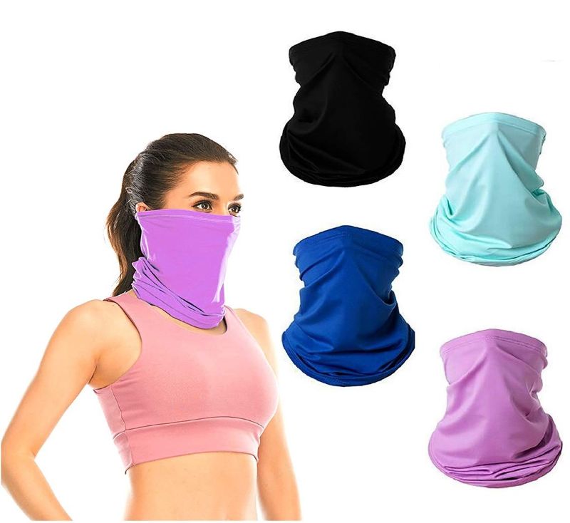 Photo 1 of 4 Pieces Cooling Neck Gaiter UV Protection Face Mask Windproof Scarf Sunscreen Breathable Bandana Balaclava