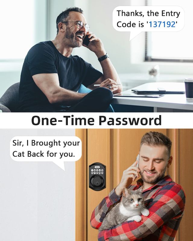 Photo 3 of Keyless Entry Door Lock - TEEHO Electronic Keypad Deadbolt with Keypads - Keyed Entry - Anti-Peeping Password - Easy Installation - Matte Black