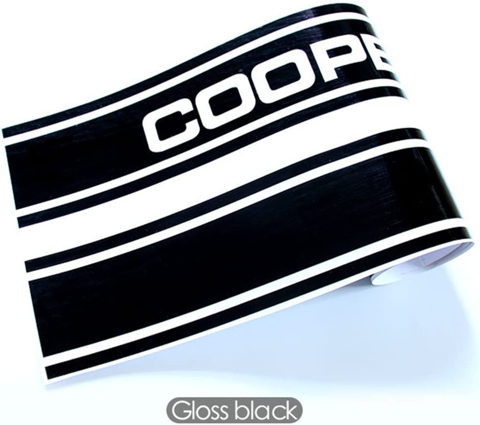 Photo 2 of 2Pieces Side Skirt Coopers Graphics Racing Stripes Vinyl Decal Stickers for Mini Cooper S R56 R57 R58 R50 R52 R53 R59 F55 F56 Accessories (Gloss Black)