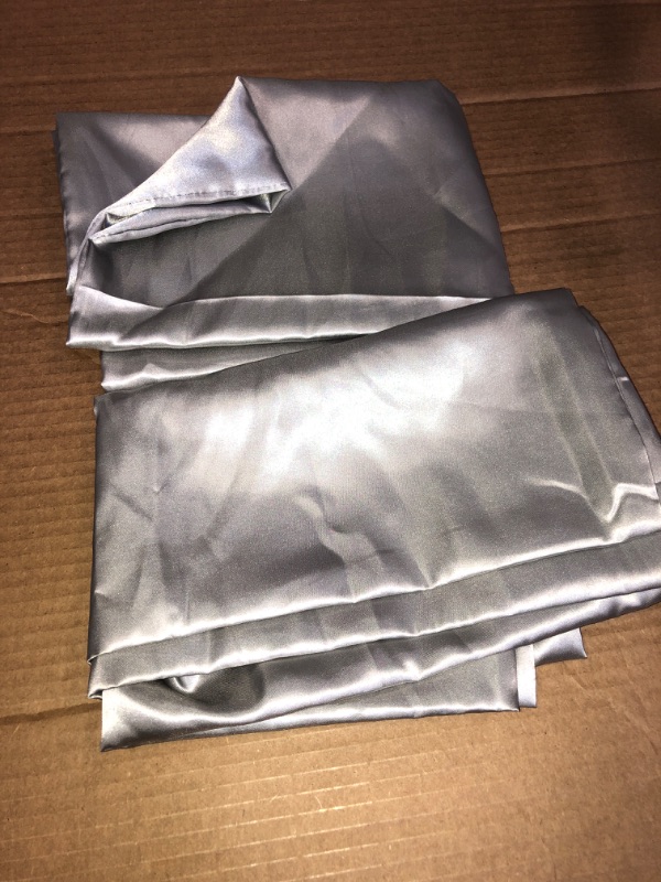 Photo 2 of Bedsure Satin Pillowcases Standard Set of 2 - Silver Grey Silk Pillow Cases for Hair and Skin 20x26 inches