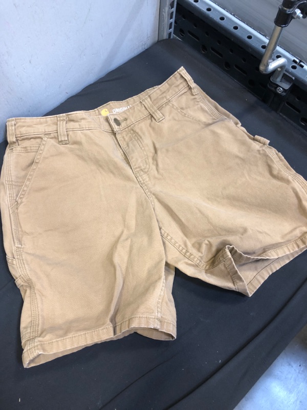 Photo 1 of Carhartt Women's Original Fit, LOOS FIT, RUGGED FLEX SHORTS, COLOR KHAKI,  SIZE 6 