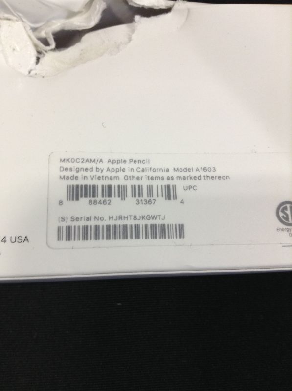 Photo 1 of Apple Pencil (1st Generation) -- PACKAGING IS DAMAGED ---
