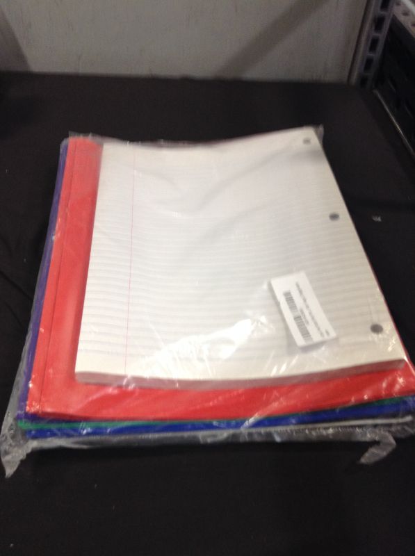 Photo 2 of 6-Pack Two Pocket Poly Portfolio with Prongs - 300 Pages Filler Paper, College Ruled
