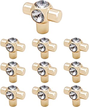 Photo 1 of 10 Pack-ECREW Cabinet knob Diamond Decorative Crystal Glass Bling Drawer pulls Kitchen Door Wardrobe Hardware
