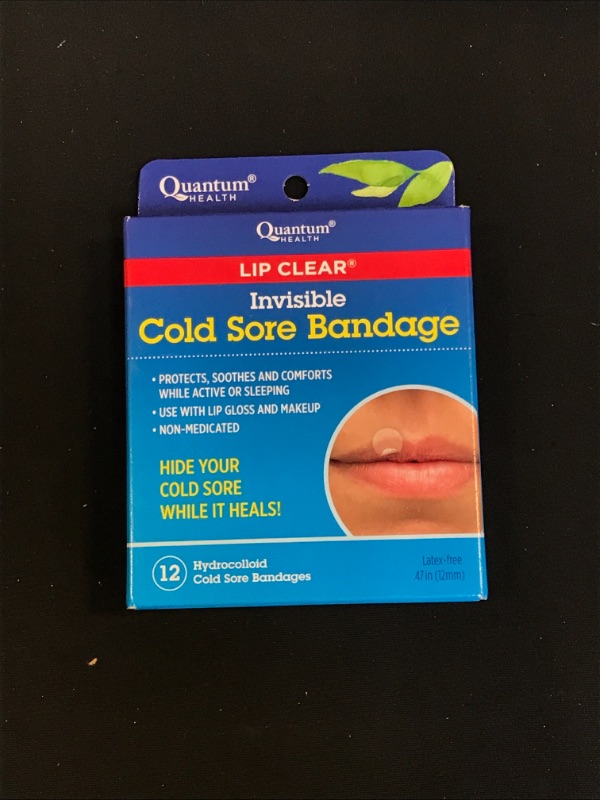 Photo 5 of Quantum Health Lip Clear Invisible Cold Sore Bandage, Fever Blister Patch - Patch Soothes and Protects, Hides Cold Sores, Helps Prevent Contamination, 12 Ct,  EXP: 07/2025
