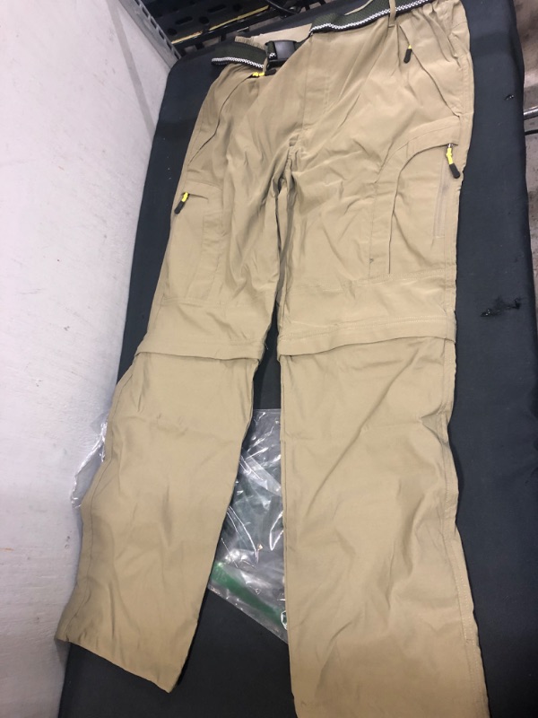 Photo 2 of FREE SOLDIER Men's Outdoor Convertible Hiking Pants with Belt Lightweight Quick Dry Tactical Cargo Pants Nylon Spandex 32