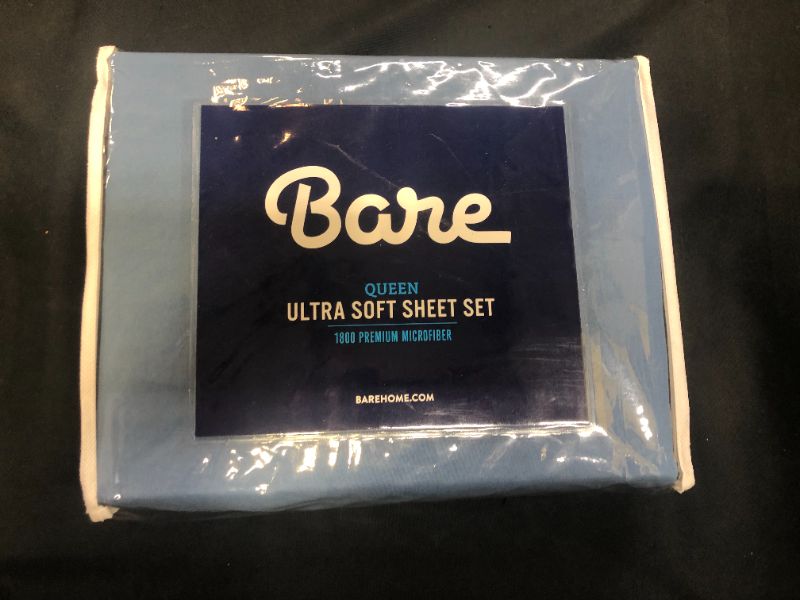 Photo 2 of Bare Home Microfiber Hydro-Brushed Sheet Set - Queen / Coronet Blue