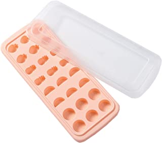 Photo 1 of Chef‘s Love silicone Ice cube tray with lid, fun fruit shaped ice cube mold, Pink
