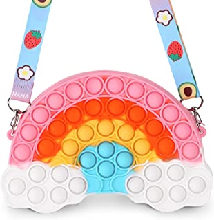 Photo 1 of Hasoar Fidget Purse Toy Gift for Girls, Sensory Stress Relief Crossbody Handbag Rainbow Clouds Purse Shoulder Bag Birthday Party Favor Toys Fidgets Toys for Teen Girls Age 4 5 6 7 8 9 10 12
