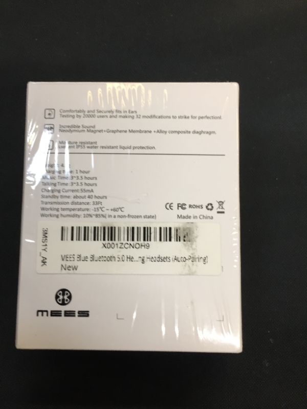 Photo 4 of MEES Blue True Wireless Earbuds Sports, Bluetooth 5.0 Headphones Waterproof IPX4, Richer Bass HiFi 3D Stereo in-Ear Earphones w/Mic, 3-4 Hours Playback Time, Noise Cancelling Headsets (Auto-Pairing)