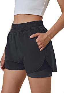 Photo 1 of BMJL Women's Running Shorts Elastic Waistband High Waisted Shorts Pocket Sporty Workout Shorts Gym Athletic Shorts Pants
XXL