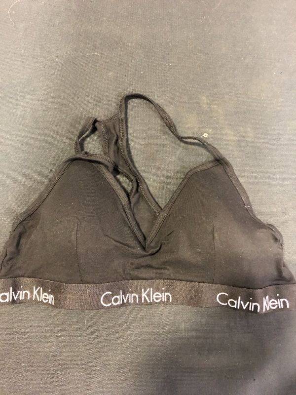 Photo 2 of Calvin Klein Women's Motive Cotton Lightly Lined Bralette LG