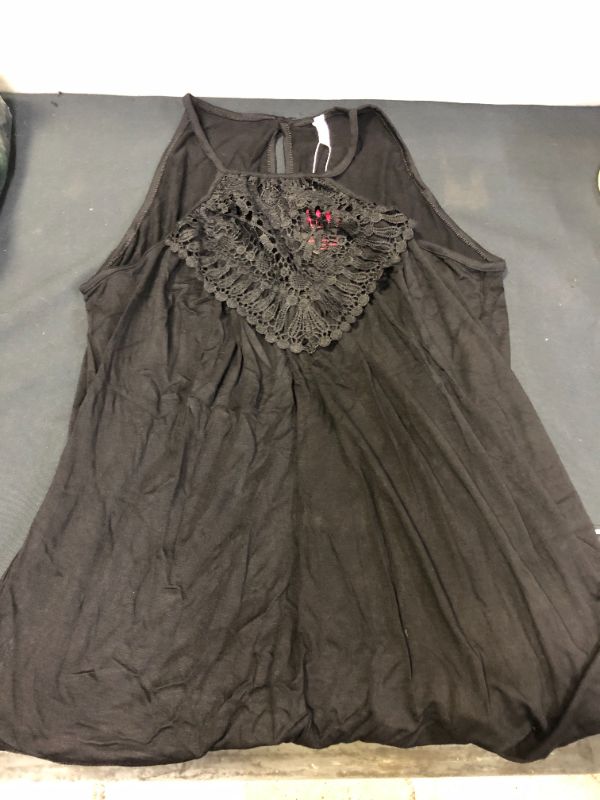 Photo 2 of Bluetime Women's Summer Halter Spaghetti Strap Lace Flowy Tank Tops Cami Shirts LG