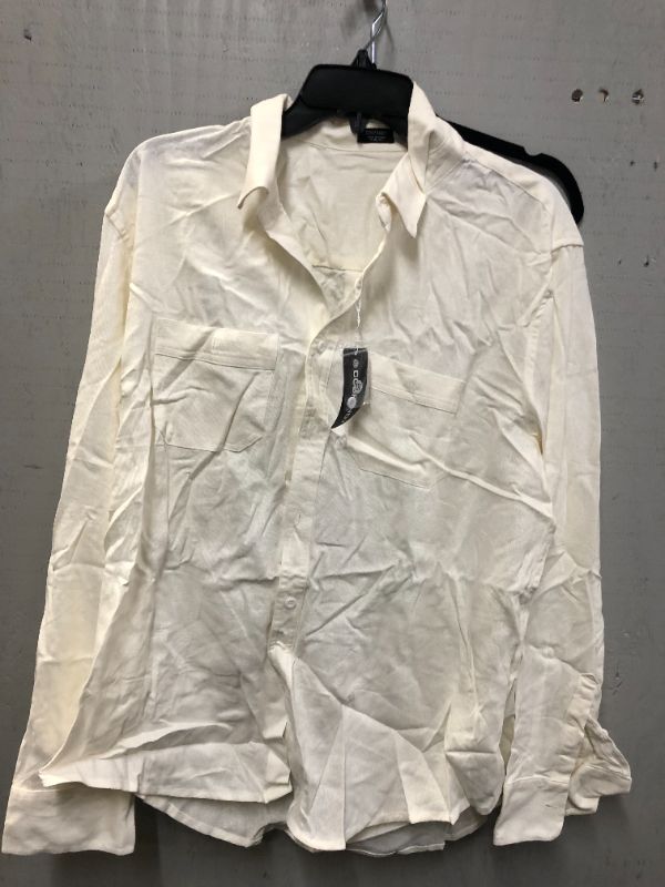 Photo 2 of COOFANDY Men's Casual Button Down Shirt Long Sleeve Linen Chambray Shirt XL