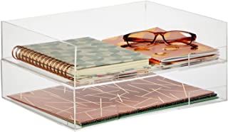 Photo 1 of 2 Pack Stackable Acrylic Paper Tray, File Organizer for Desk (12.75 x 10.5 x 2.8 in)
