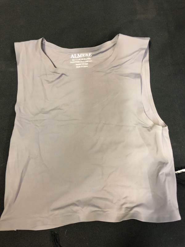 Photo 2 of Almere Women's Double-Lined, Contour Tank Top, Sleeveless Crop Tank, Basic Tank Style Buttery Smooth Fabric SIZE S 
