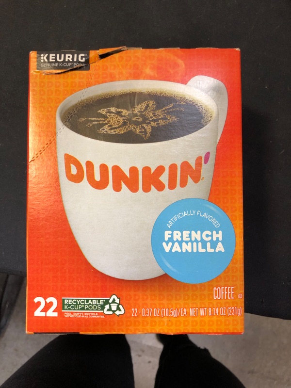 Photo 2 of Dunkin French Vanilla Flavored Medium Roast Coffee - Keurig K-Cup Pods - 22ct EXP 04/2022