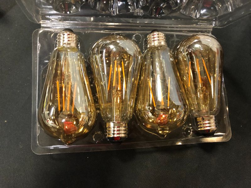 Photo 3 of Dimmable Vintage LED Edison Light Bulbs 100W Equivalent, 8W ST58 Soft White 3000K 1200Lumens ST19 Antique LED Filament Bulbs, E26 Base, Clear Glass, CRI90+, Great for Home Bathroom Kitchen(4 Pack)
