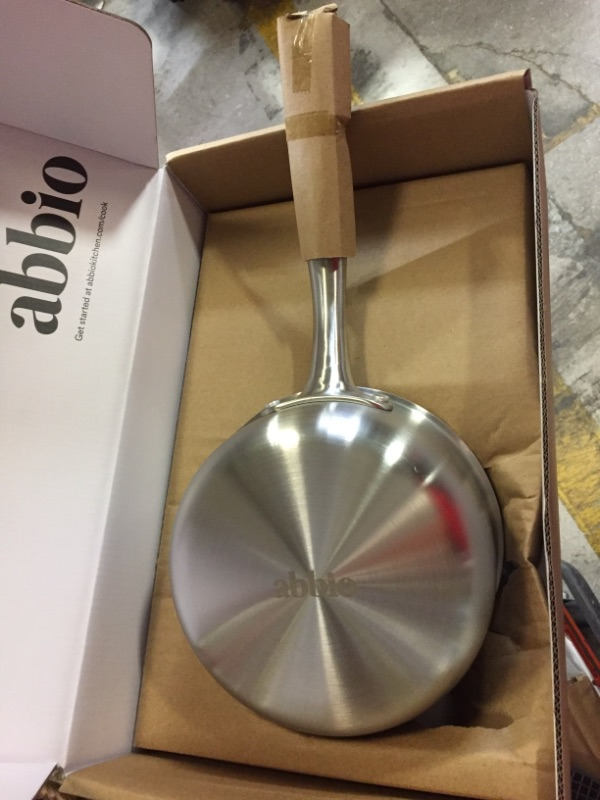 Photo 1 of Abbio Sauce Pan + Lid, 2-Quart Capacity, 7” Diameter, Stainless Steel, Fully Clad Cookware, Induction Ready Pot, Oven & Dishwasher Safe, PFOA Free, Non Toxic, Stay Cool Handle
