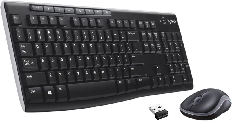 Photo 1 of Logitech MK270 Wireless Keyboard And Mouse Combo For Windows, 2.4 GHz Wireless, Compact Mouse, 8 Multimedia And Shortcut Keys, For PC, Laptop - Black
