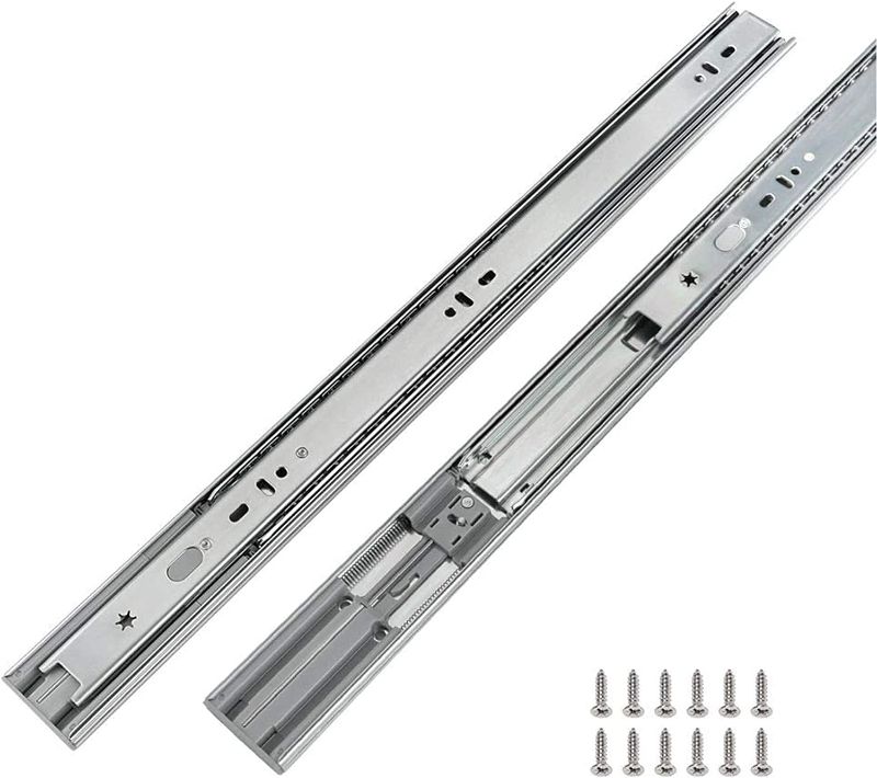 Photo 1 of 1 Pair 18 inch Soft Close Drawer Slides Heavy Duty Drawer Slides, Full Extension Ball Bearing Side Mount Drawer Slides for Dresser, Kicthen 100lb Capacity Drawer Runners
