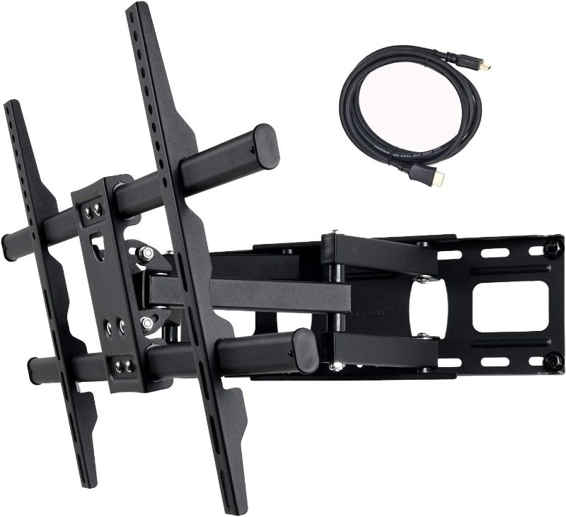 Photo 1 of VideoSecu MW380B5 Full Motion Articulating TV Wall Mount Bracket for Most 37"-70" LED LCD UHD Plasma HDTV Up to 125 lbs with 684x400 600x400 400x400 150x100mm, Dual Arm Pulls Out Up to 14" AW9
