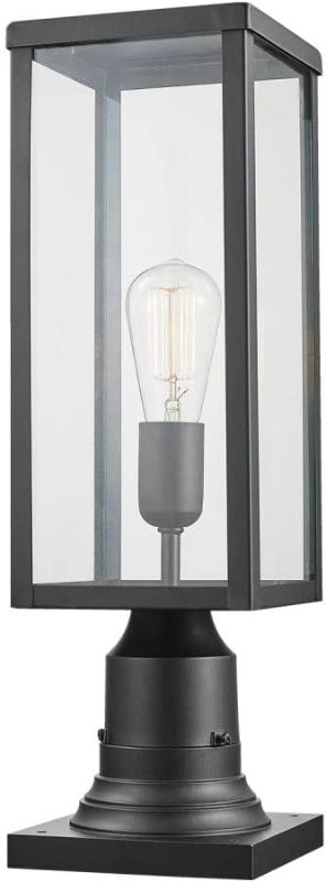 Photo 1 of Globe Electric 44384 Bowery 1 Outdoor Lamp Post Light Fixture with Base Adaptor
