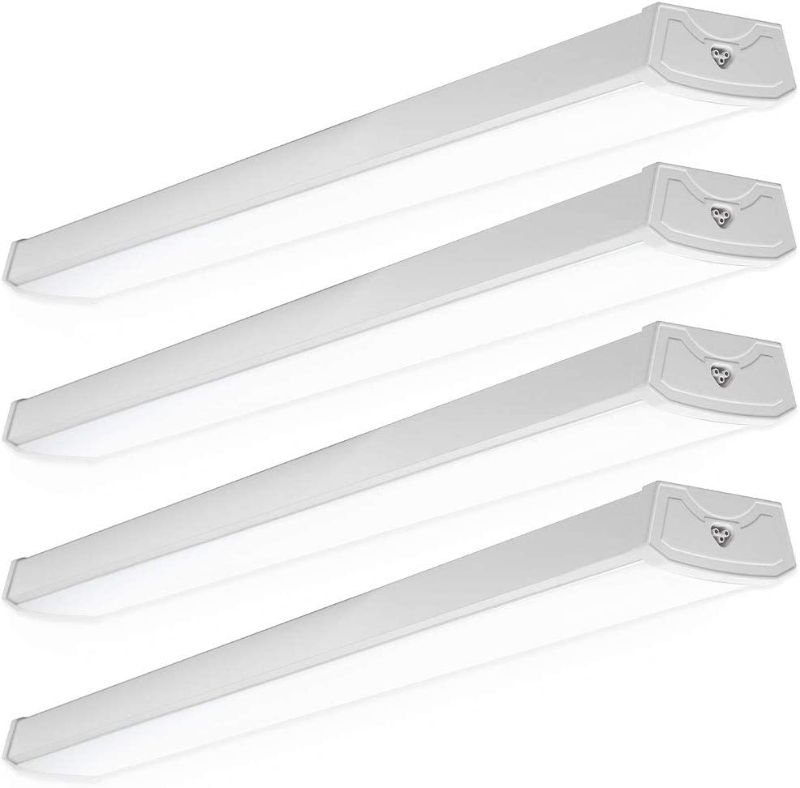 Photo 1 of Sunco Lighting LED Wraparound Light Fixture 4FT, Garage Ceiling Lights, Linkable 40W=300W, 3500 LM, 6000K Daylight Deluxe, Hardwired, Surface Mount, Workshop Utility Light ETL 4 Pack
