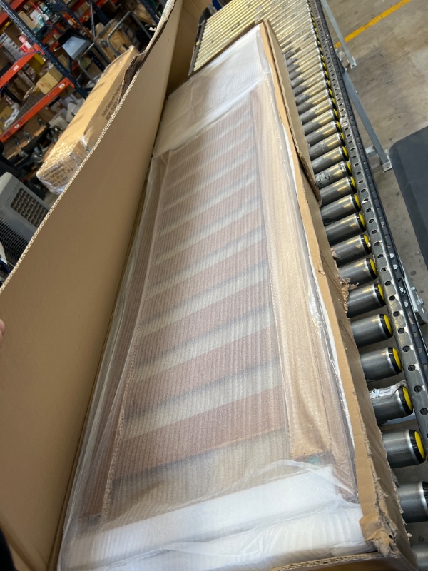 Photo 1 of 12 Inch Wood Platform Bed with Headboard/No Box Spring Needed/Wood Slat Support/Rustic Pine Finish, Full