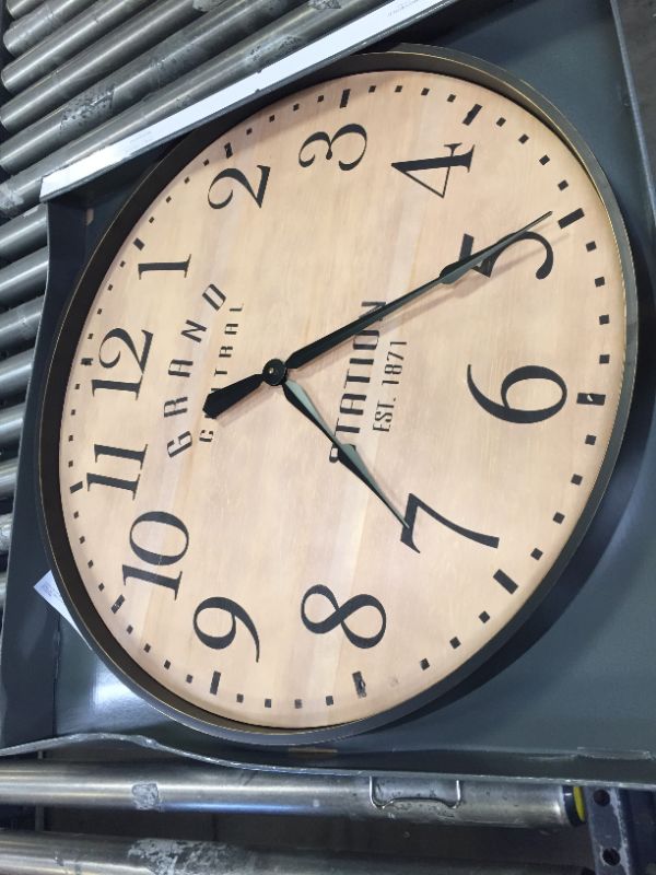 Photo 2 of 26 Grand Central Station Wall Clock Tan/Black - Threshold