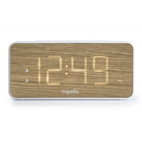 Photo 1 of Extra Large Display Digital Alarm Clock White/Pine - Capello

