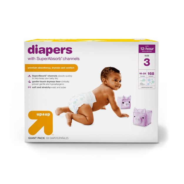 Photo 1 of Diapers Pack - up & up™ - (SIZE 3/ COUNT168)