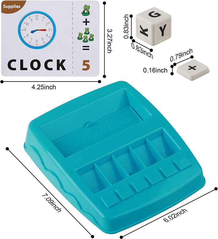 Photo 1 of 2 in 1 Matching Letter Number Games - Teaches Word Recognition, Spelling, and Increases Memory?Preschool Learning Educational Toys for Boys Girls Age 3-8 Years Words Spelling Math Learning Toy (Blue)
