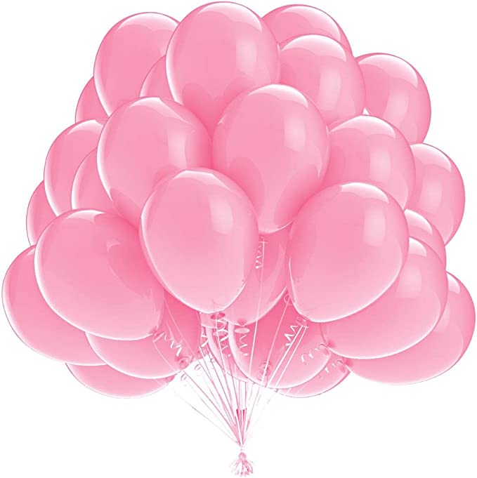 Photo 1 of 100PCS Light Pink Latex Balloons for Birthday Party Decoration Supplies Princess Helium Balloons for Wedding Bridal Baby Shower
